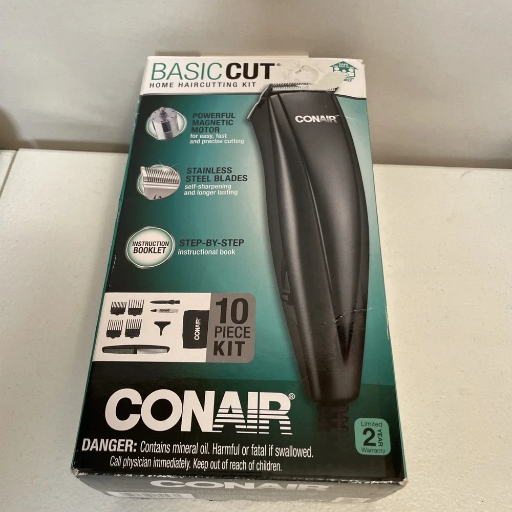 CONAIR Basic Cut Home Haircutting Clippers Kit 10‎ Piece Set FREE BONUS GIFT New